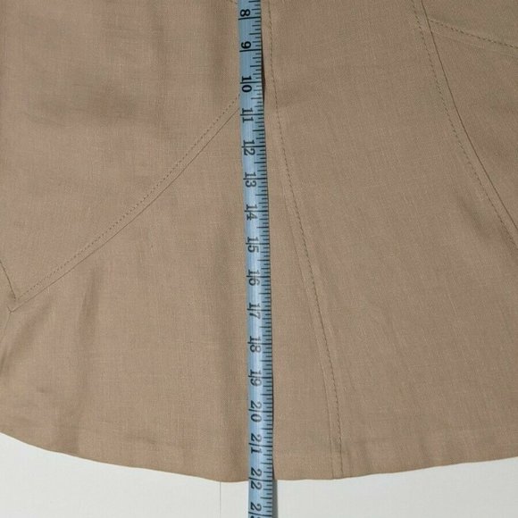 Valentino Light Beige Tan Linen Flowy Skirt Sz 4 / Small - Picture 6 of 8